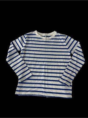 Crewcuts White & Blue Striped Long-Sleeve Tee